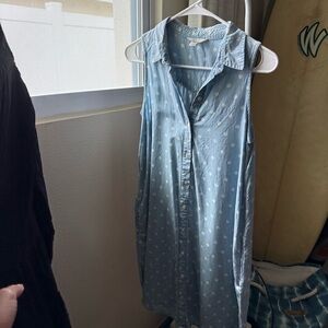 Sleeveless Blue Polka Dot Dress